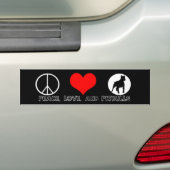 Peace Love and Pitbulls Bumpersticker Red Heart (Op auto)