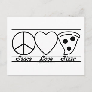 Peace Love and Pizza Briefkaart