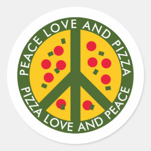 Peace Love and Pizza grappige stickers op maat