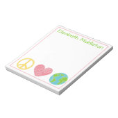Peace Love and Planet Earth Personalized Notitieblok (Gedraaid)