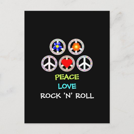 Peace, Love and Rock 'n' Roll, Briefkaart (Voorkant)