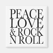 Peace Love and Rock'N Roll Magneet (Voorkant)