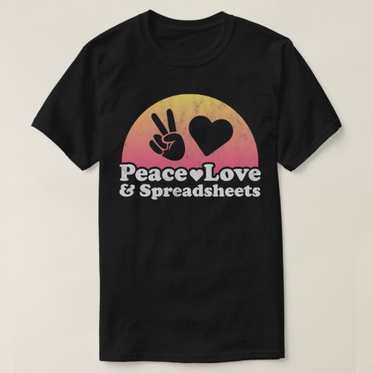 Peace Love and Spreadsheets Spreadsheet Pullover (Design voorkant)