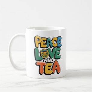 "Peace, Love and Tea - Retro Mug Design for Tea
