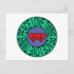 Peace Love and Twins - Circle Briefkaart