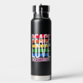 Peace Love and Understanding Vacuum geïsoleerd Waterfles (Links)