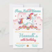 Peace Love and Unicorns Hippie BIrthday Party Kaart (Voorkant)