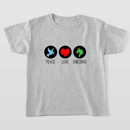 Peace love and unicorns t-shirt (Laagn)