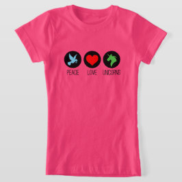 Peace love and unicorns t-shirt
