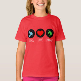 Peace love and unicorns t-shirt
