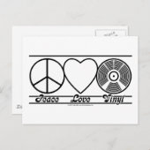 Peace Love and Vinyl Briefkaart (Voorkant / Achterkant)