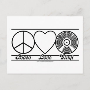 Peace Love and Vinyl Briefkaart