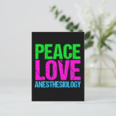 Peace Love Anesthesiology Briefkaart (Staand voorkant)