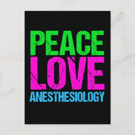 Peace Love Anesthesiology Briefkaart (Voorkant)