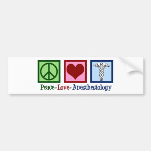 Peace Love Anesthesiology Bumpersticker