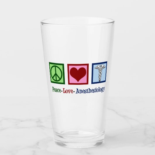 Peace Love Anesthesiology Glas (Voorkant)
