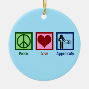 Peace Love Appraisons Keramisch Ornament