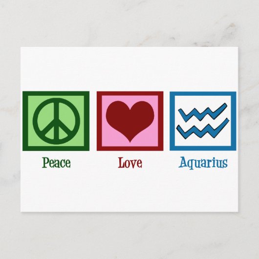 Peace Love Aquarius Briefkaart (Voorkant)