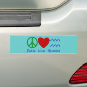 Peace Love Aquarius Products Bumpersticker (Op auto)