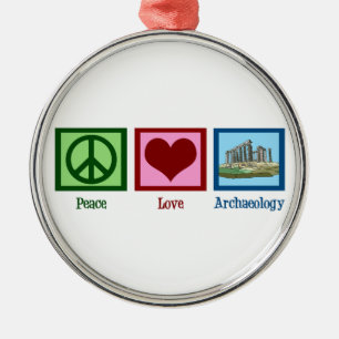 Peace Love Archeology Metalen Ornament