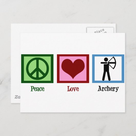 Peace Love Archery Briefkaart (Voorkant / Achterkant)