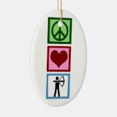 Peace Love Archery Keramisch Ornament (Rechts)