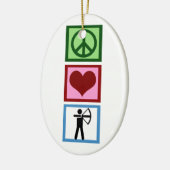 Peace Love Archery Keramisch Ornament (Links)