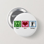 Peace Love Archery Ronde Button 5,7 Cm (Voorkant /achterkant)