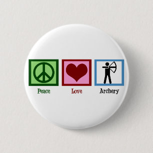 Peace Love Archery Ronde Button 5,7 Cm