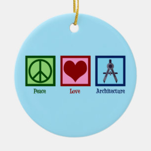Peace Love Architecture Keramisch Ornament