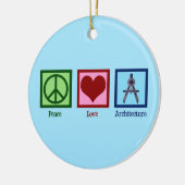 Peace Love Architecture Keramisch Ornament (Links)