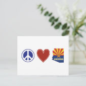 Peace Love Arizona Carte Façonné Drapeau d'État Co (Debout devant)