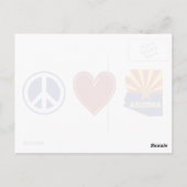 Peace Love Arizona Map Shaped State Flag Red Heart Briefkaart (Achterkant)