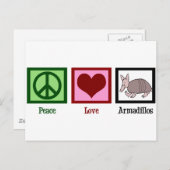 Peace Love Armadillos Briefkaart (Voorkant / Achterkant)