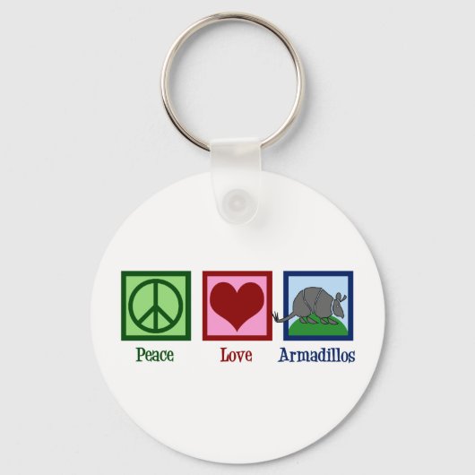 Peace Love Armadillos Sleutelhanger (Voorkant)