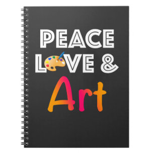 Peace Love & Art Design met Painter's Palette Notitieboek