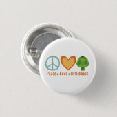 Peace Love Artichokes Vegan Veggie Hippie Foodie Ronde Button 3,2 Cm (Voorkant /achterkant)