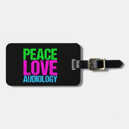 Peace Love Audiology Bagagelabel (Voorkant horizontaal)