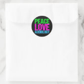 Peace Love Audiology Ronde Sticker (Tas)