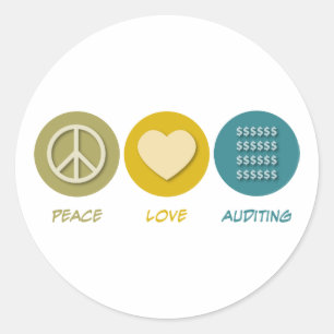 Peace Love Auditing Ronde Sticker
