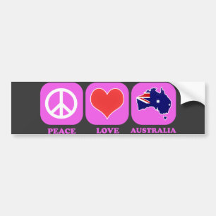 Peace Love Australië Bumpersticker