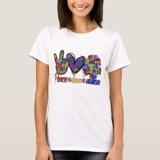Peace Love Autism, Autism Awareness T-shirt