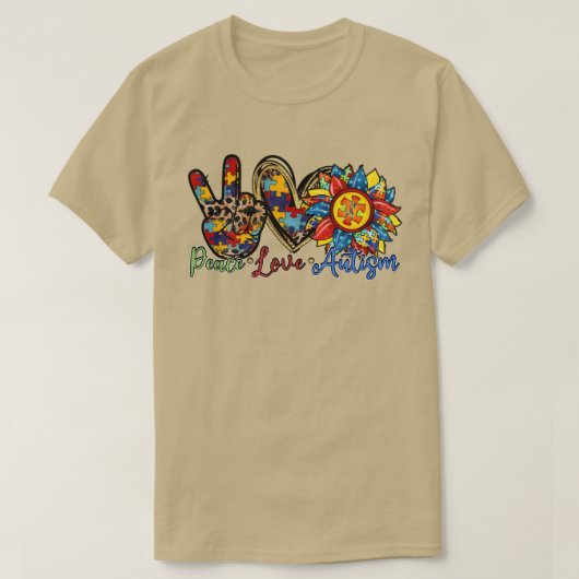 Peace Love Autism Awareness Pop It Fidget Toy Auti T-shirt (Design voorkant)