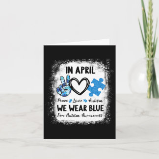 Peace Love Autism in April Draag Blue for Autism Kaart