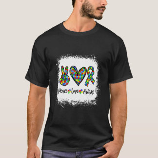 Peace Love Autism Love Symbol Autism Awareness Gif T-shirt