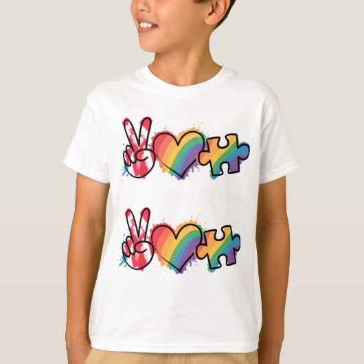 Peace.Love.Autism  T-shirt (Voorkant)