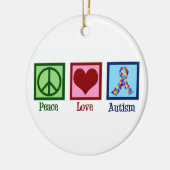 Peace Love Autisme Keramisch Ornament (Links)