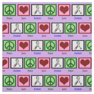 Peace Love Autisme Stof