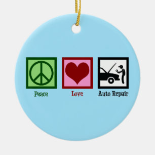 Peace Love Auto Repair Car Mechanic Keramisch Ornament