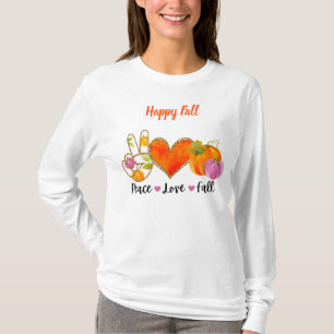 Peace Love Automne Texte personnalisé T-shirt